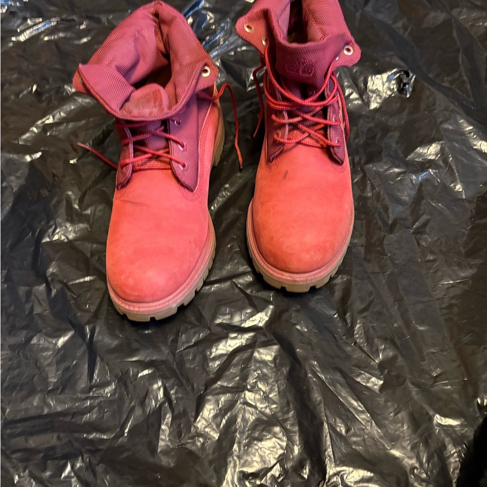 Red Lace-Up Boots